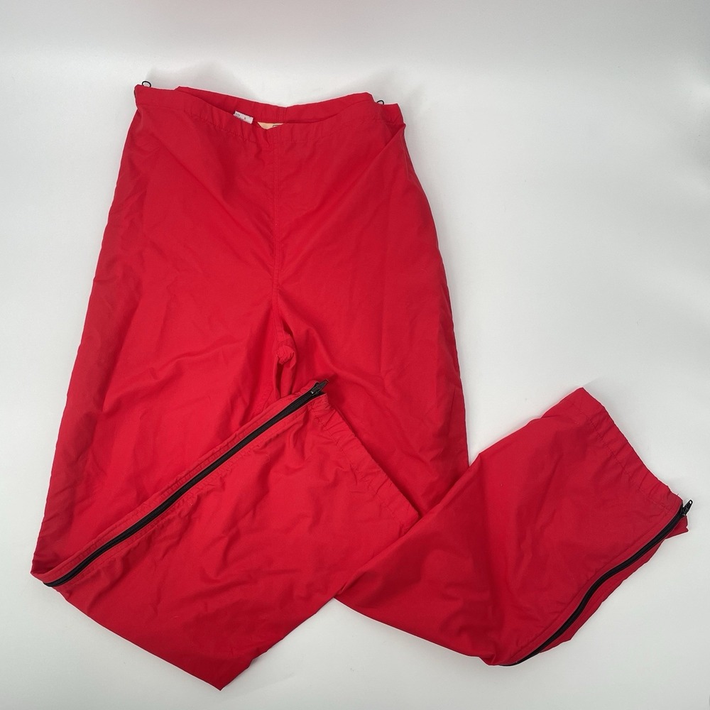 Vintage 90s LL Bean Full Side‎ Zip Pants Women M Red Hiking Outdoor Breakaway